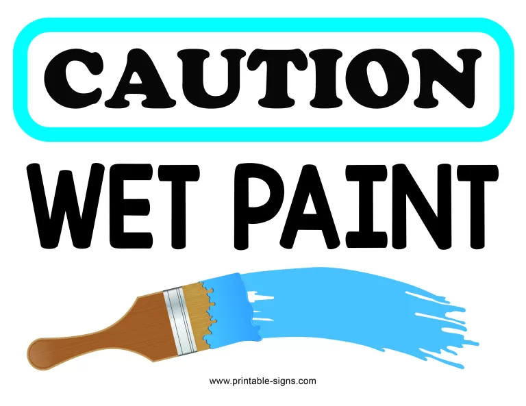 Caution Wet Paint Printable