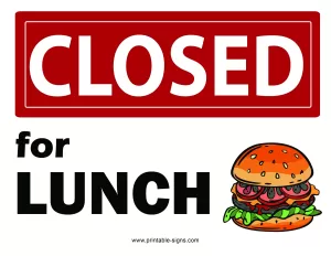 Closed for Lunch