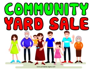 Community Yard Sale Sign Template