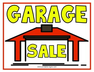 Downloadable Garage Sale Sign