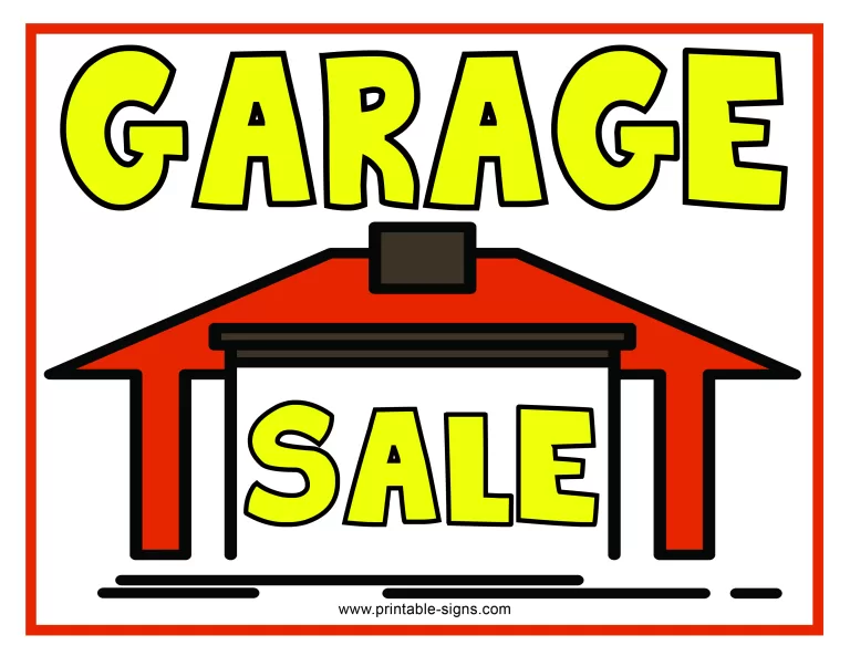 Downloadable Garage Sale Sign