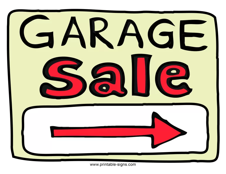 Free Printable Garage Sale Sign