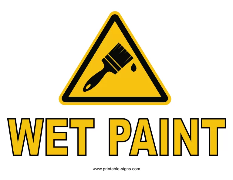 Free Printable Wet Paint Sign