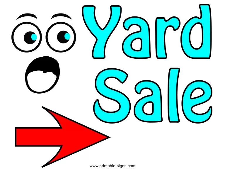 Free Printable Yard Sale Sign