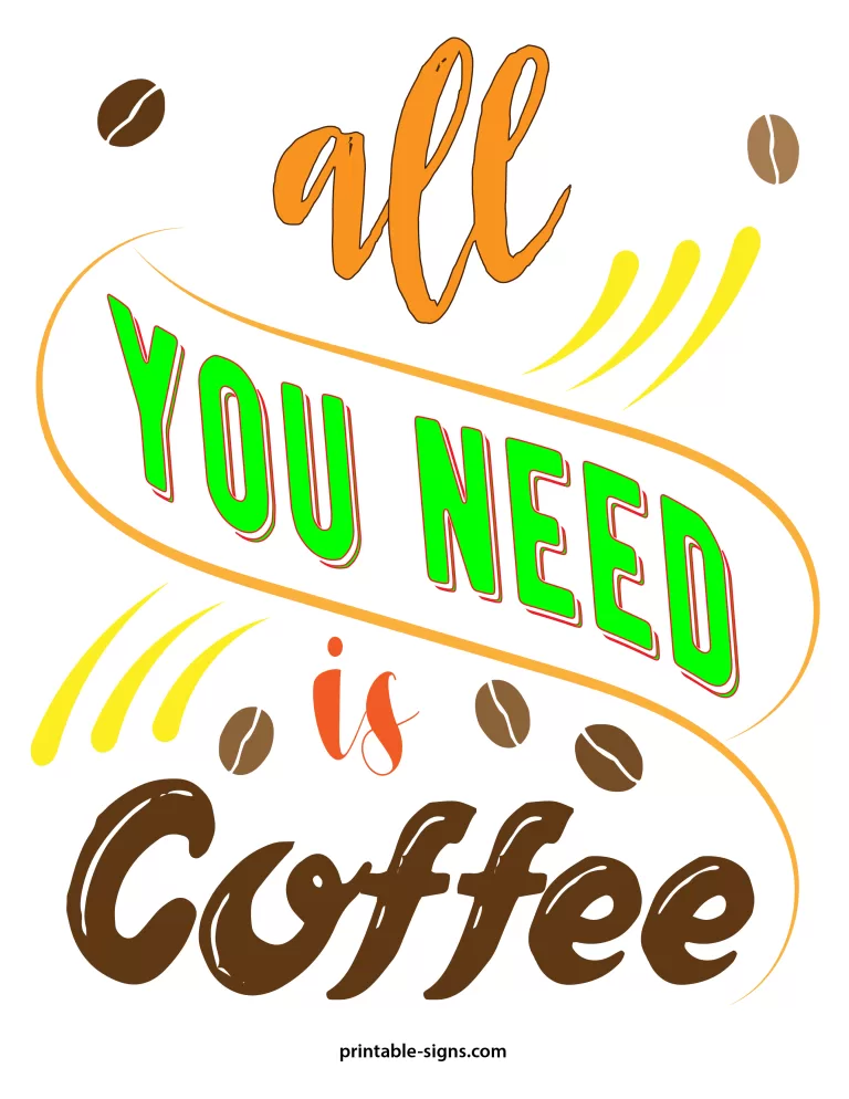 Funny Coffee Signs - All You Need is Coffee