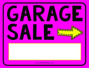 Garage Sale Printable Sign