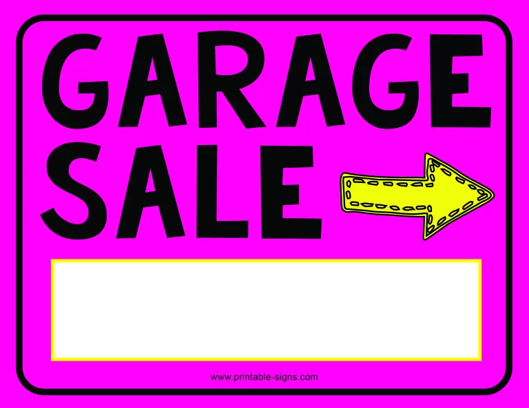 Garage Sale Printable Sign