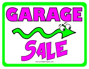 Garage Sale Sign Example