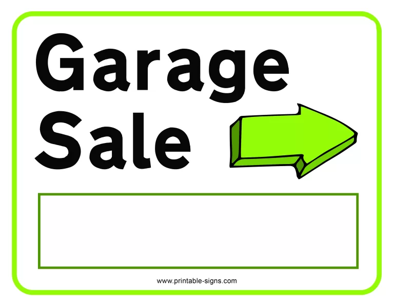 Garage Sale Sign Printable