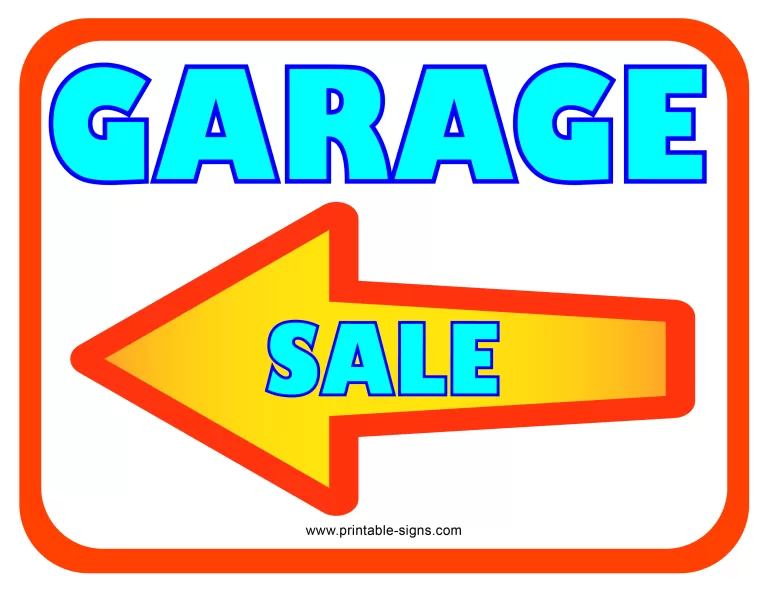 Garage Sale Signs Printable Free