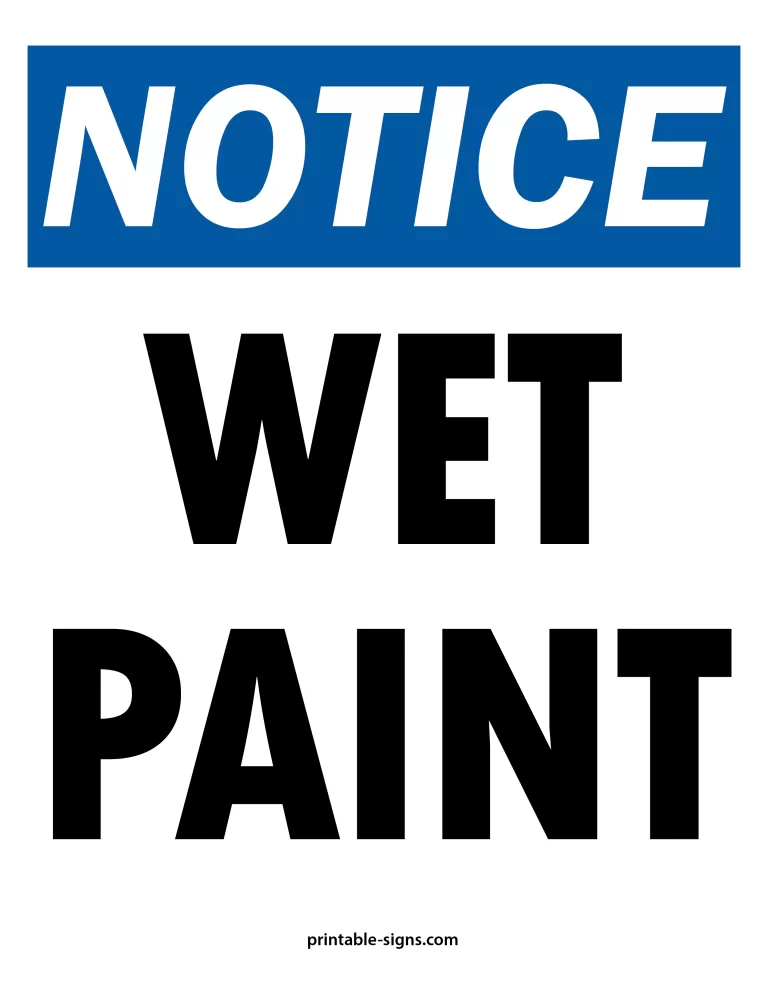 Notice Wet Paint Sign