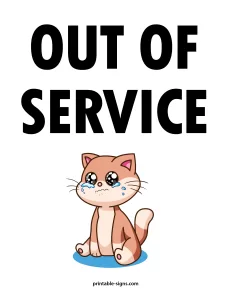 Out of Service Sign Printable