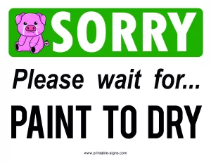 Sorry Wet Paint Printable Sign