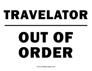 Travelator Out of Order Sign