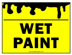 Wet Paint Printable Sign