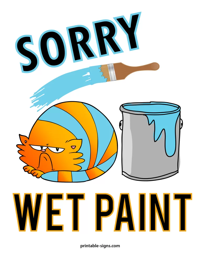 Wet Paint Sign Printable Free