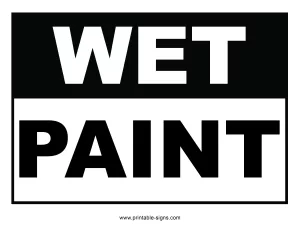 Wet Paint Sign to Print