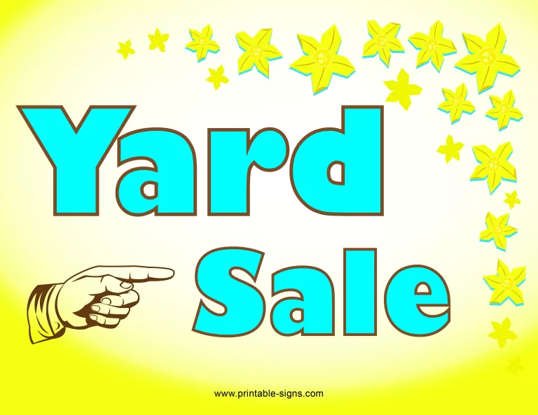 Yard Sale Printable Sign