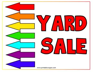 Yard Sale Sign Printable Free