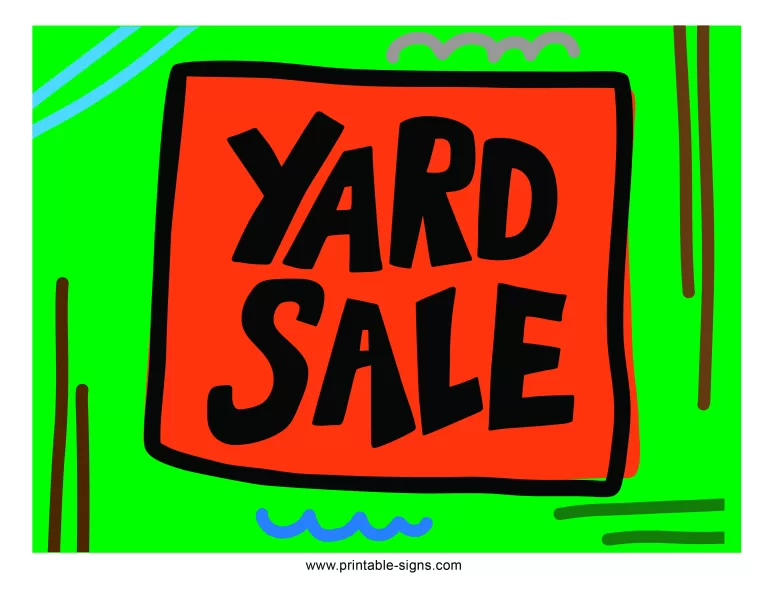 Yard Sale Sign Template