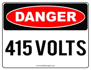 415 Volts Danger Sign