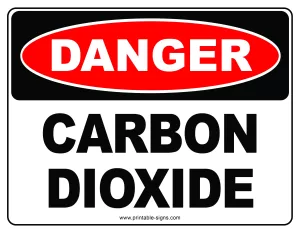 Danger Carbon Dioxide Printable Sign