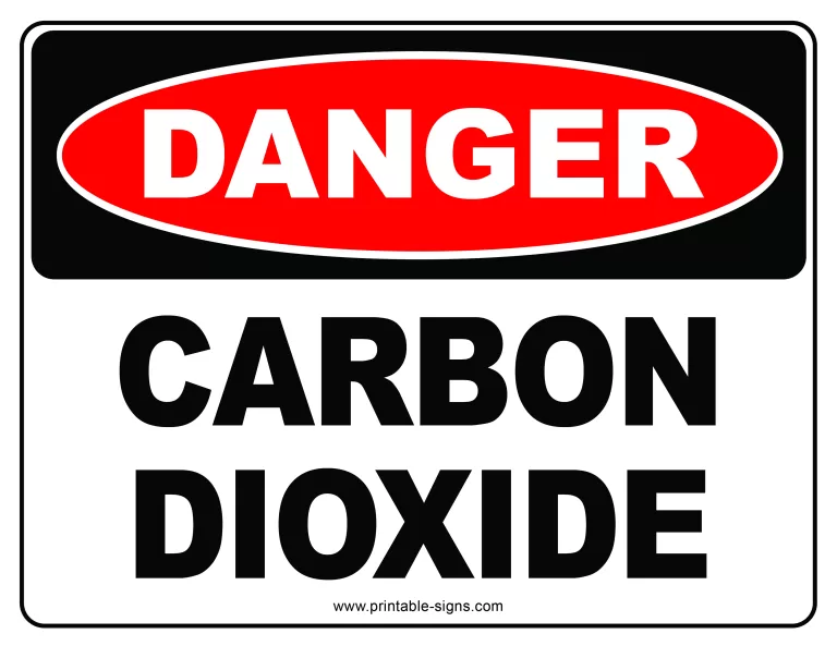 Danger Carbon Dioxide Printable Sign