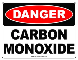 Danger Carbon Monoxide Printable Sign