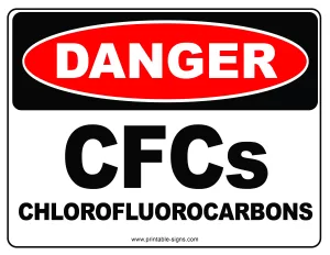 Danger Chlorofluorocarbons Printable Sign