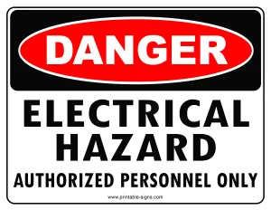 Danger Electrical Hazard Sign