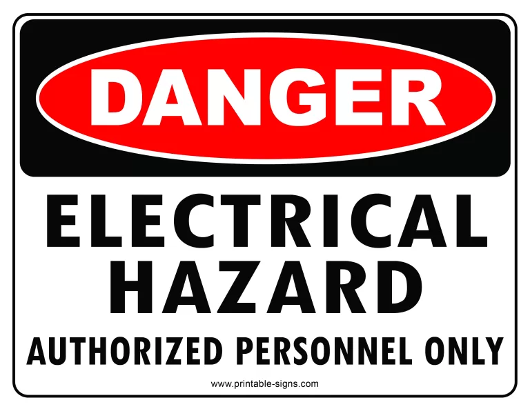 Danger Electrical Hazard Sign