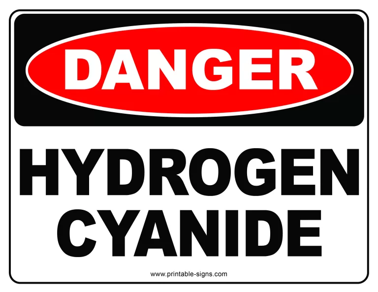 Danger Hydrogen Cyanide Printable Sign