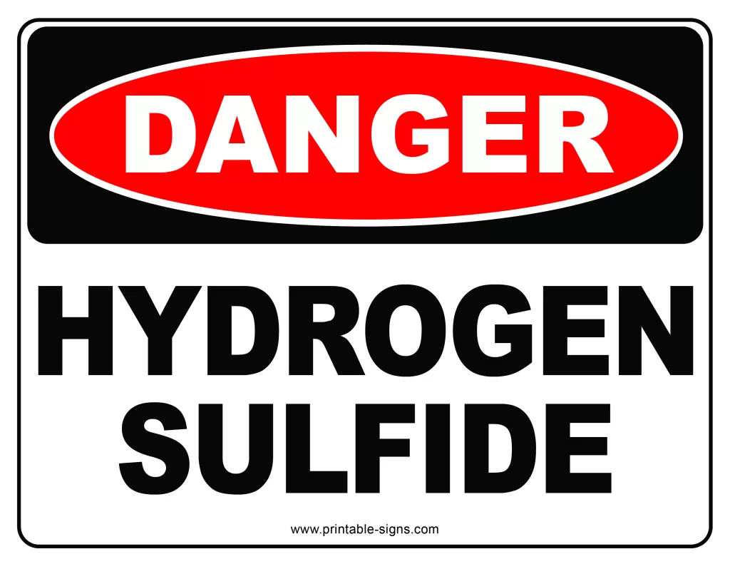 Danger Hydrogen Sulfide Printable Sign