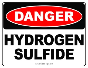 Danger Hydrogen Sulfide Printable Sign