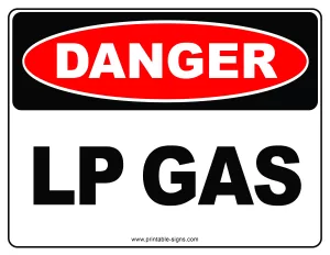 Danger LP Gas Printable Sign