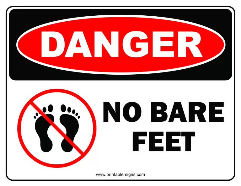 Danger No Bare Feet