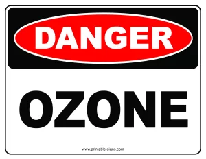 Danger Ozone Printable Sign