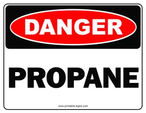 Danger Propane Printable Sign