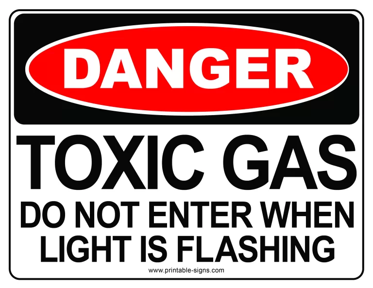 Danger Toxic Gas Printable Sign