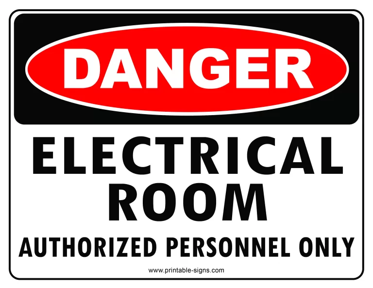 Electrical Room Sign Authorized Personnel Only