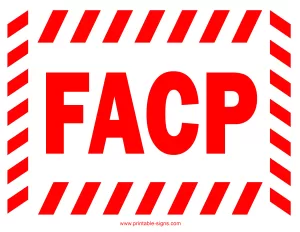 FACP Hazard Printable Sign