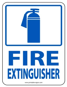 Fire Extinguisher Sign Blue