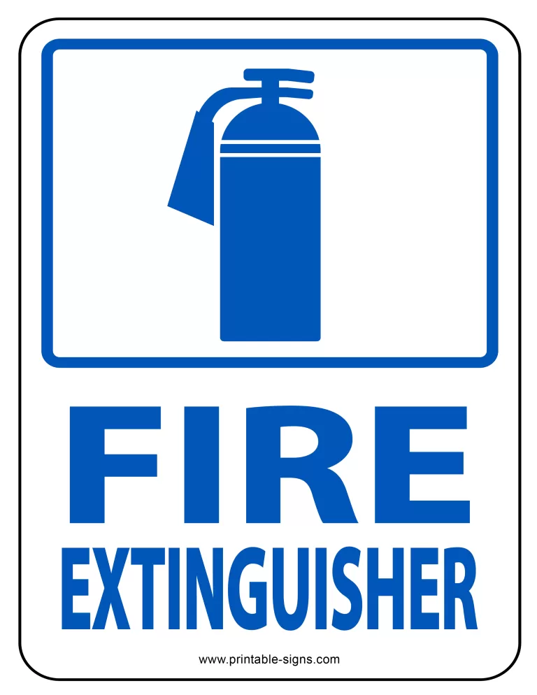 Fire Extinguisher Sign Blue