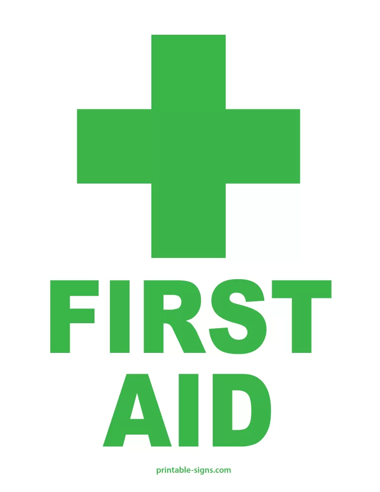 First Aid Sign Printable