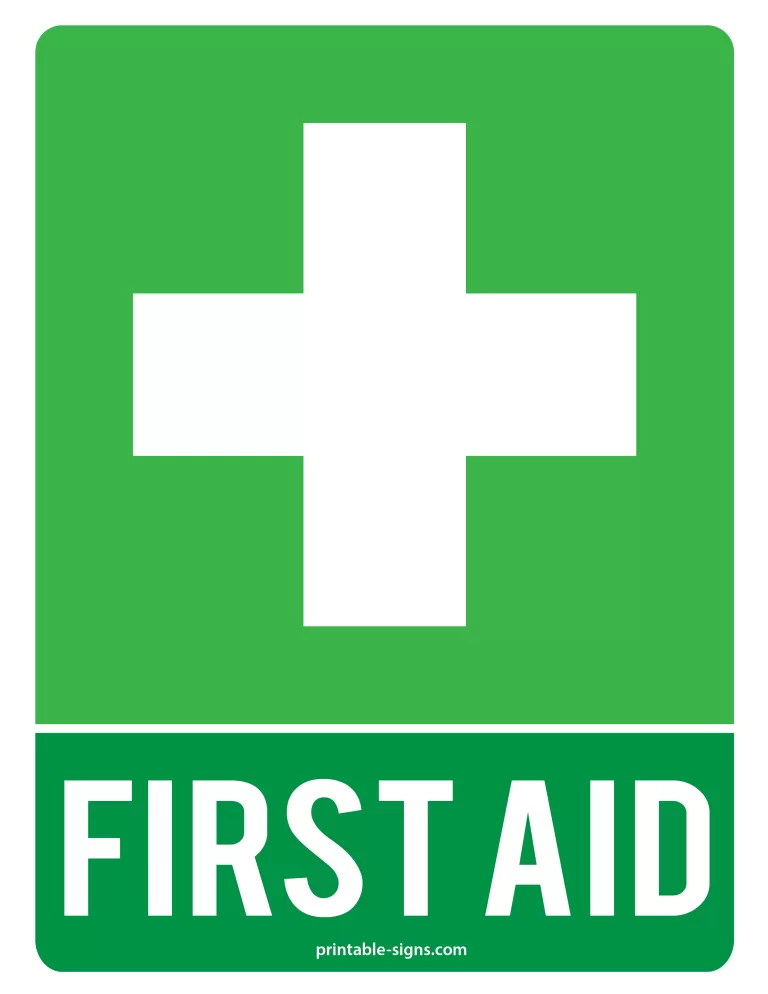 First Aid Sign to Print