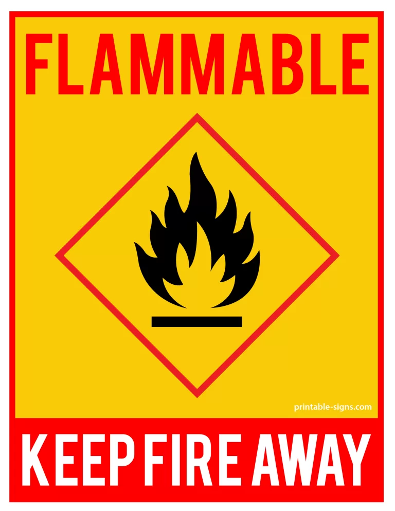 Flammable Keep Fire Away