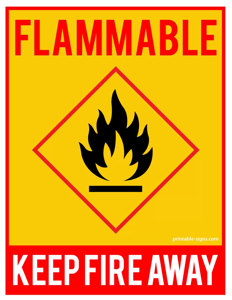 Flammable Keep Fire Away