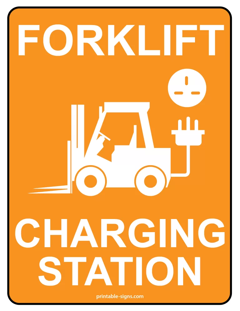 Forklift Charging Station Sign