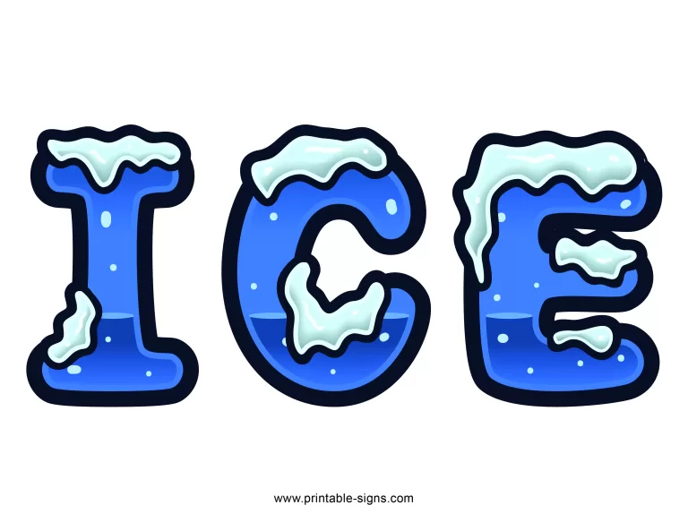 Ice Printable Sign