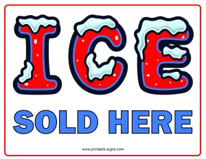 Ice Sold Here Sign